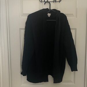 Black Open Front Cardigan